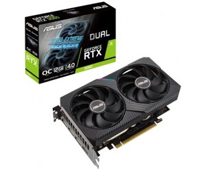 Відеокарта geforce RTX 3060, asus, DUAL OC V2 (limited hash rate), 12gb GDDR6, 192-bit, HDMI/3xdp, 1867/15000 mhz,