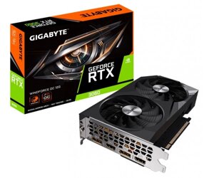 Відеокарта geforce RTX 3060, gigabyte, windforce OC, 12gb GDDR6, 192-bit, 2xhdmi/2xdp, 1792/15000 mhz, 8-pin