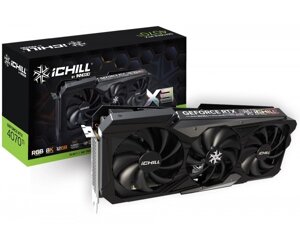 Відеокарта geforce RTX 4070 ti, inno3D, ichill X3, 12gb GDDR6x, 192-bit, HDMI/3xdp, 2670/21000 mhz, 16-pin