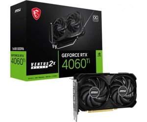 Відеокарта GF RTX 4060 ti 16GB GDDR6 ventus 2X black OC MSI (geforce RTX 4060 ti ventus 2X BLACK 16G OC)