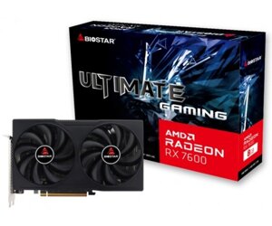 Відеокарта radeon RX 7600, biostar, 8gb GDDR6, 128-bit, HDMI/3xdp, 2655/18000 mhz, 8-pin (VA7606RM81)