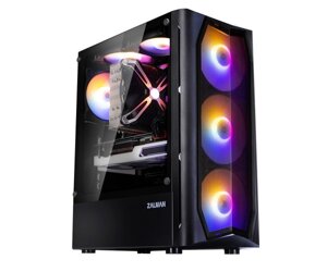 Zalman Корпус N4 REV. 1, з БЖ ZM700-TXII, MidT, 1xUSB2.0, 2xUSB3.0, 3x140мм, 3x120мм RGB, скло (бічна панель), чорний