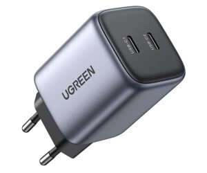 Зарядний пристрій 2xUSB 45W (2xUSB-C) Gan PD 25W+20W, CD294 Ugreen Сірий