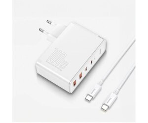 Зарядний пристрій Baseus GaN2 Pro Quick Charger CCGAN2P-L02 Type-C+USB 100W EU white