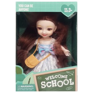 Дитяча лялька "Welcome School" YL605-7/9/10 з сумочкою Синій