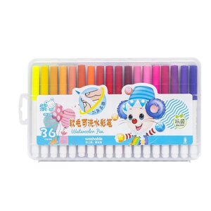 Фломастер - пензлик "Water color pen" 36 кольорів 228-36 у пластиковому боксі Синій