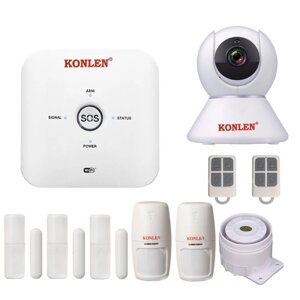 GSM WiFi сигналізація KONLEN TUYA MAXI, повний комплект для дому та офісу + WiFi 1080p камера. Подвійний захист!