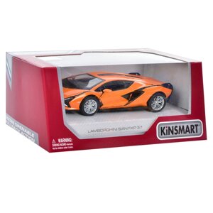 Інерційна машинка Lamborghini Sian FKP 37 Kinsmart KT5431W металева Помаранчевий