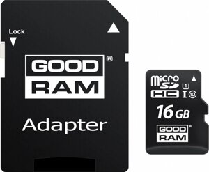 Карта памяти microSDHC 16GB UHS-I class 10 + adapter