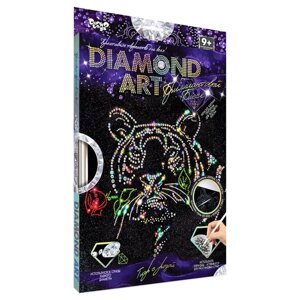 Комплект креативної творчості "DIAMOND ART" DAR-01, 10 видів Тигр з трояндою