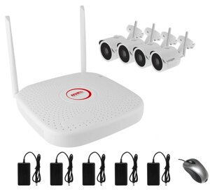 Комплект відеоспостереження бездротової на 4 камери Longse WIFI 3604-2Mp Kit 4, 300 метрів, 2 Мп, FullHD 1080P