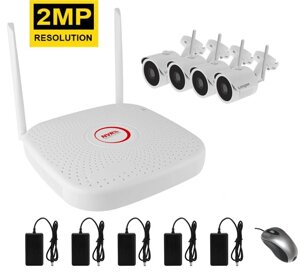 Комплект відеоспостереження бездротової на 4 камери Longse WIFI 3604-2Mp Kit 4, 300 метрів, 2 Мп, FullHD 1080P