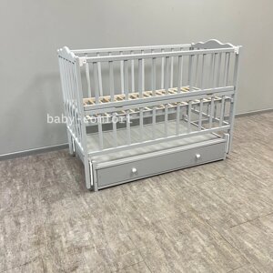 Ліжко дитяче Baby Comfort Малюк з ящиком та маятником сірий