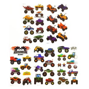 Набір дитячих тимчасових тату «Колеса-монстри №1» set-5-kids-tatto-cars-1