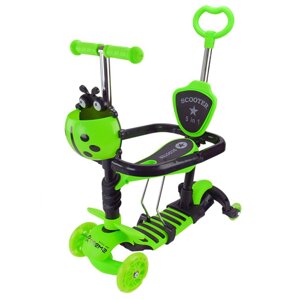 Самокат дитячий 3-х колісний Scooter Children's SC2501(Green) 3в1 колеса що світяться, зелений