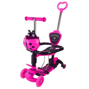 Самокат дитячий 3-х колісний Scooter Children's SC2501(Pink) 3в1 колеса що світяться, рожевий