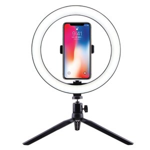 Селфі кільце світлодіодне на штативі з власником для телефону Selfie ring light, діаметром 26 см, 3 кольори підсвічування