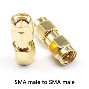 SMA перехідник коннектор з SMA male на SMA male зі штирьком з 2-х сторін