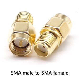 SMA перехідник з SMA male на SMA female зі штирьком з 1-го боку