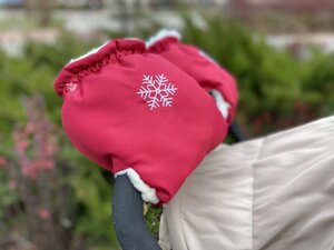 Рукавиці для рук на візок/санки червоні