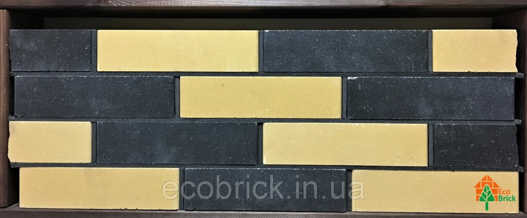 Цегла облицювальна ECOBRICK гладкий 250x120x65 мм чорний, жовтий - порівняння