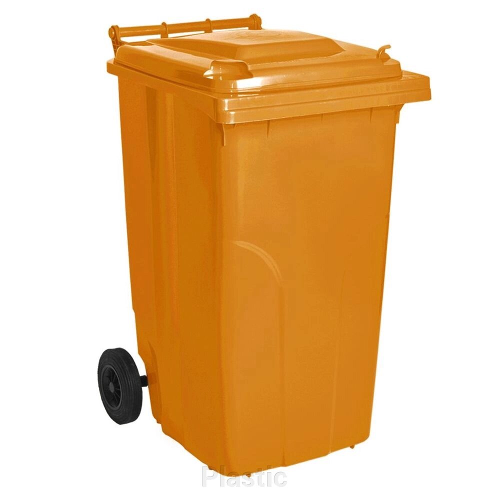 Бак для сміття на колесах 240 л. помаранчевий - знижка