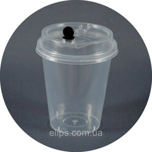 Стаканчик 360 мл пластиковий з кришкою. Доставка по Україні!