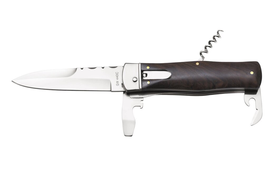 Нож из кинофильма Джеймс Бонд (Mikov) со штопором и открывалкой, рукоять из дерева палисандр ##от компании## Век Рыбака - ##фото## 1