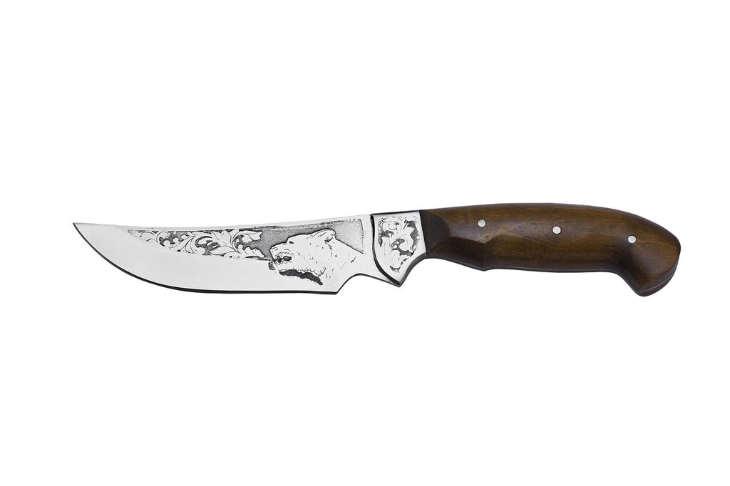 Нож охотничий ручной работы Гризли, кожаный чехол в комплекте ##от компании## Век Рыбака - ##фото## 1