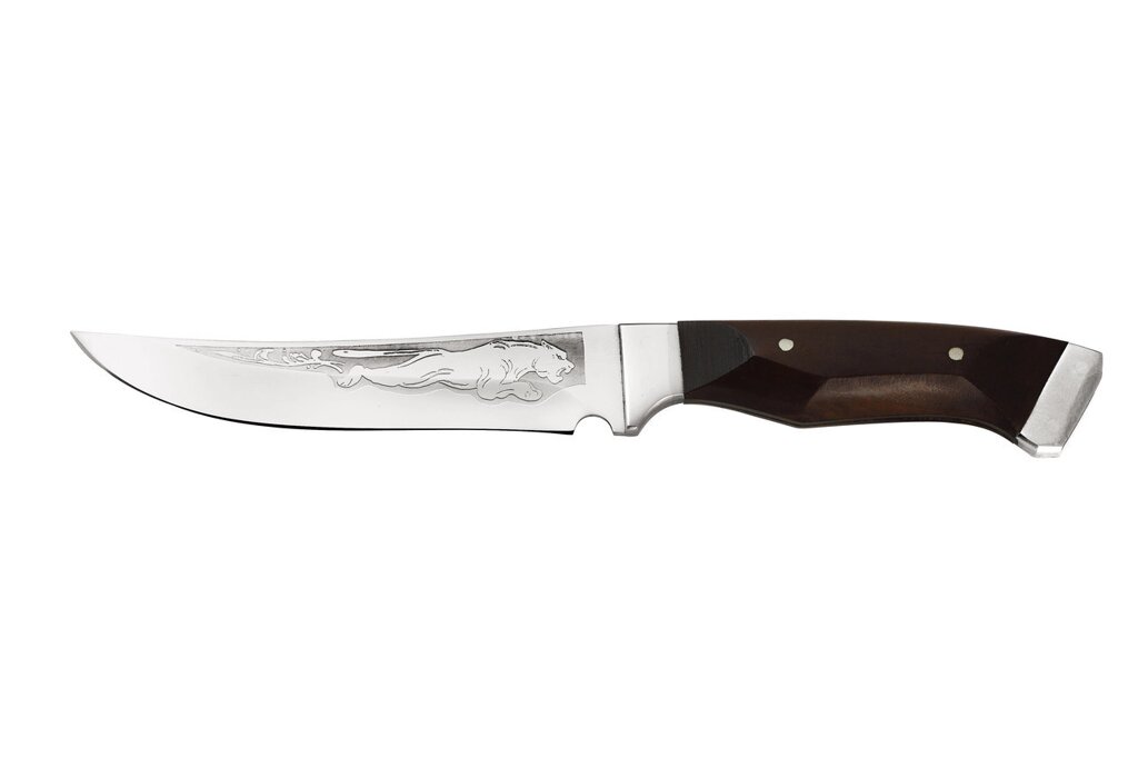 Нож охотничий ручной работы Тигр, кожаный чехол в комплекте ##от компании## Век Рыбака - ##фото## 1