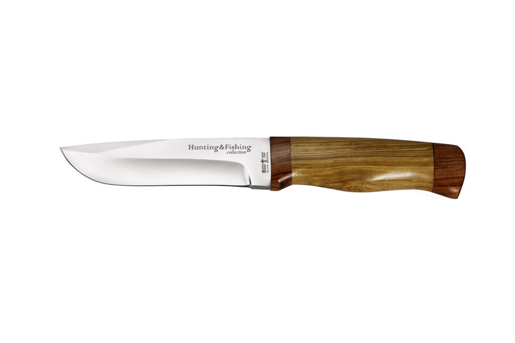 Нож охотничий  рукоять дерево орех, с кожаным чехлом ##от компании## Век Рыбака - ##фото## 1
