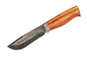 Нож охотничий из дамасской стали  Коршун, 240 слоев стали (Ручная работа) + кожаный чехол в Киеве от компании Век Рыбака