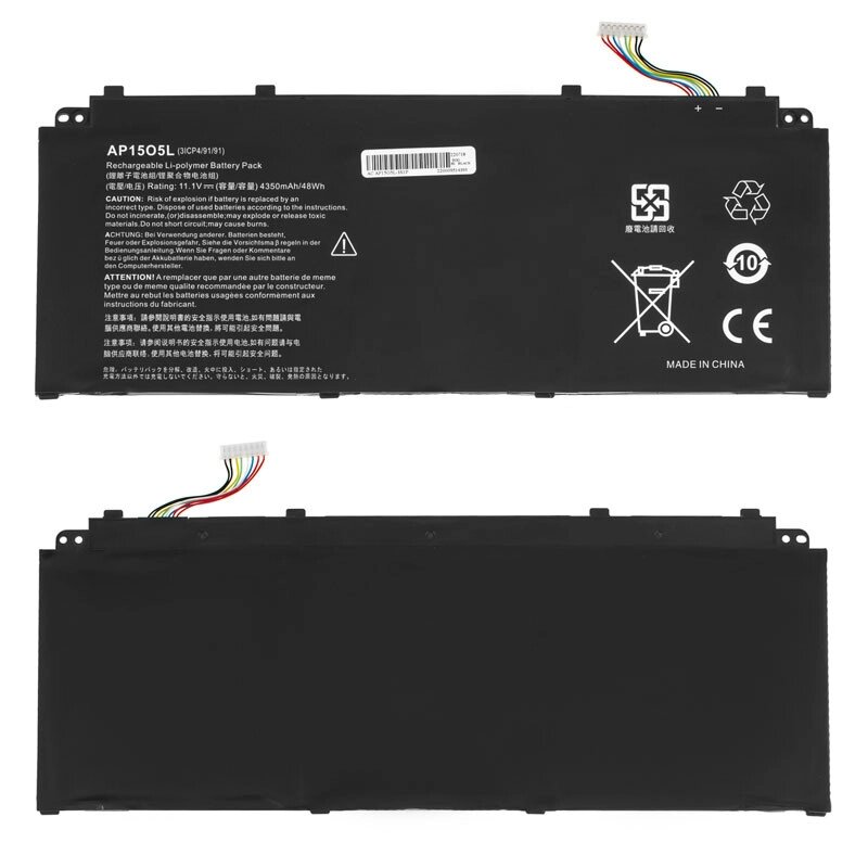Батарея для ноутбука ACER AP15O5L (БЕЗ УШЕК) (Aspire S5-371, Chromebook R13 CB5-312T) 11.1V 4350mAh Black від компанії Інтернет-магазин aventure - фото 1