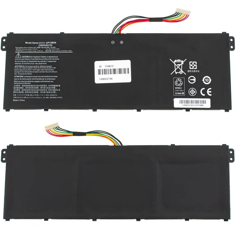 Батарея для ноутбука ACER AP19B8K (Swift 3 SF314-42, SF314-57, SF314-57G, TMP215-51, B118-M) 11.25V 3831mAh 43Wh Black від компанії Інтернет-магазин aventure - фото 1