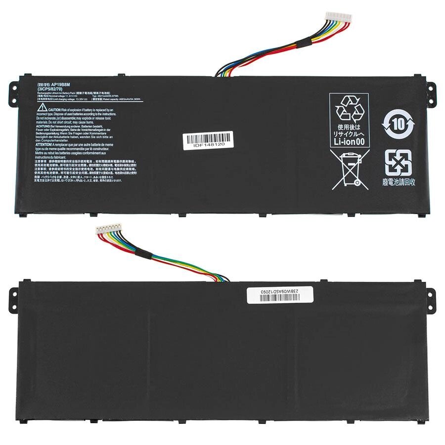 Батарея для ноутбука ACER AP19B8M (SF313-51N, SF513-55N, ConceptD 3 Pro CN315-72P) 11.61V 4821mAh 55.97Wh, Black від компанії Інтернет-магазин aventure - фото 1