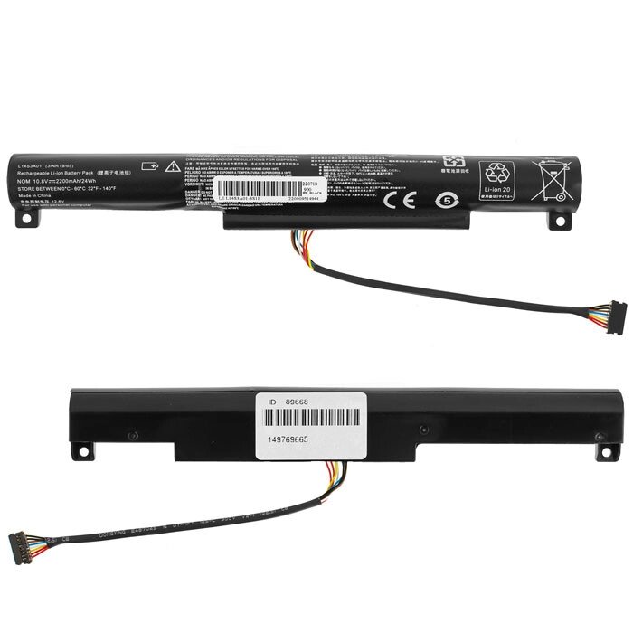 Батарея для ноутбука LENOVO L14C3A01 (B50-10, IdeaPad 100-15IBY) 10.8V 2200mAh 24Wh Black від компанії Інтернет-магазин aventure - фото 1