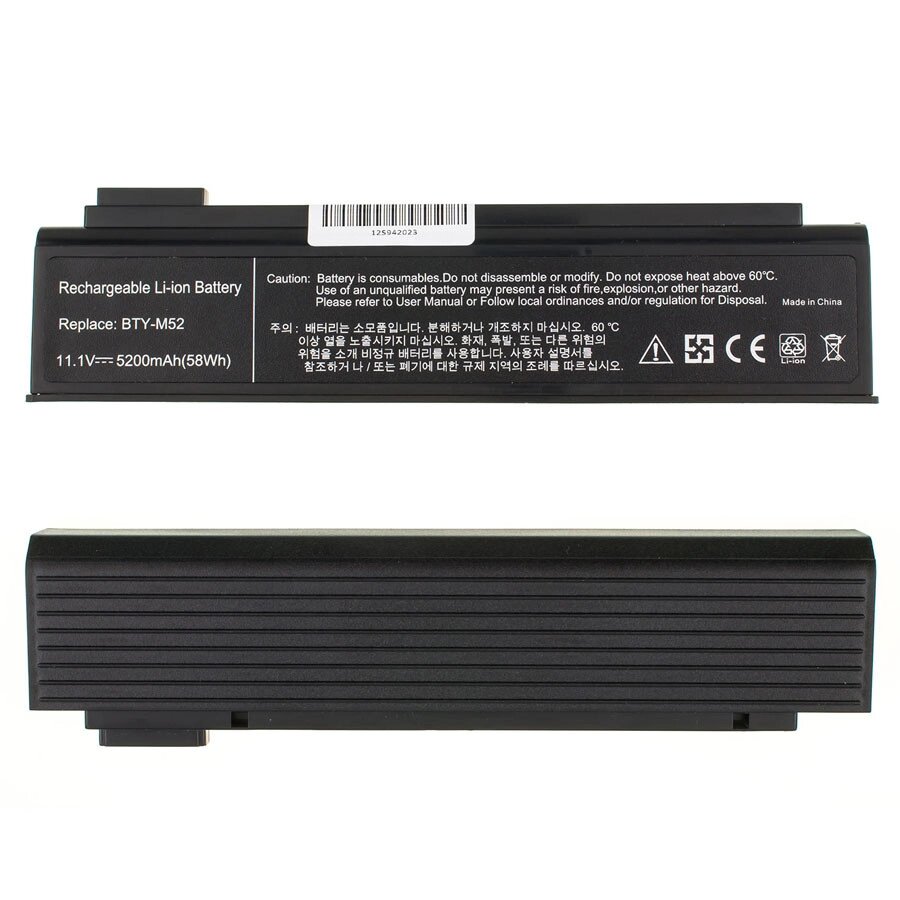 Батарея для ноутбука MSI BTY-M52 (MegaBook: ER710, EX700, GX700, L700, M520) 11.1V 5200mAh Black від компанії Інтернет-магазин aventure - фото 1