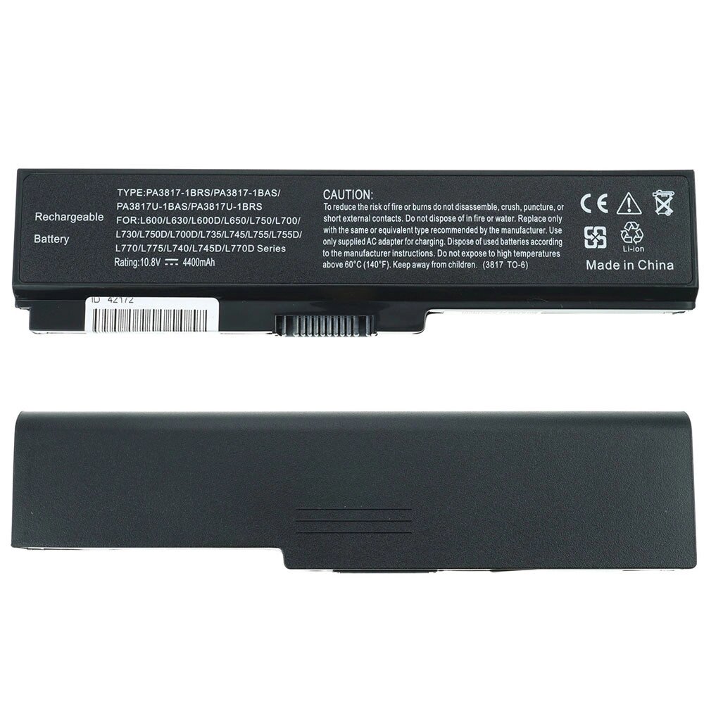 Батарея для ноутбука Toshiba PA3817 (Satellite: L650, L650D, L750, L770, L775 series) 10.8V 4400mAh Black від компанії Інтернет-магазин aventure - фото 1