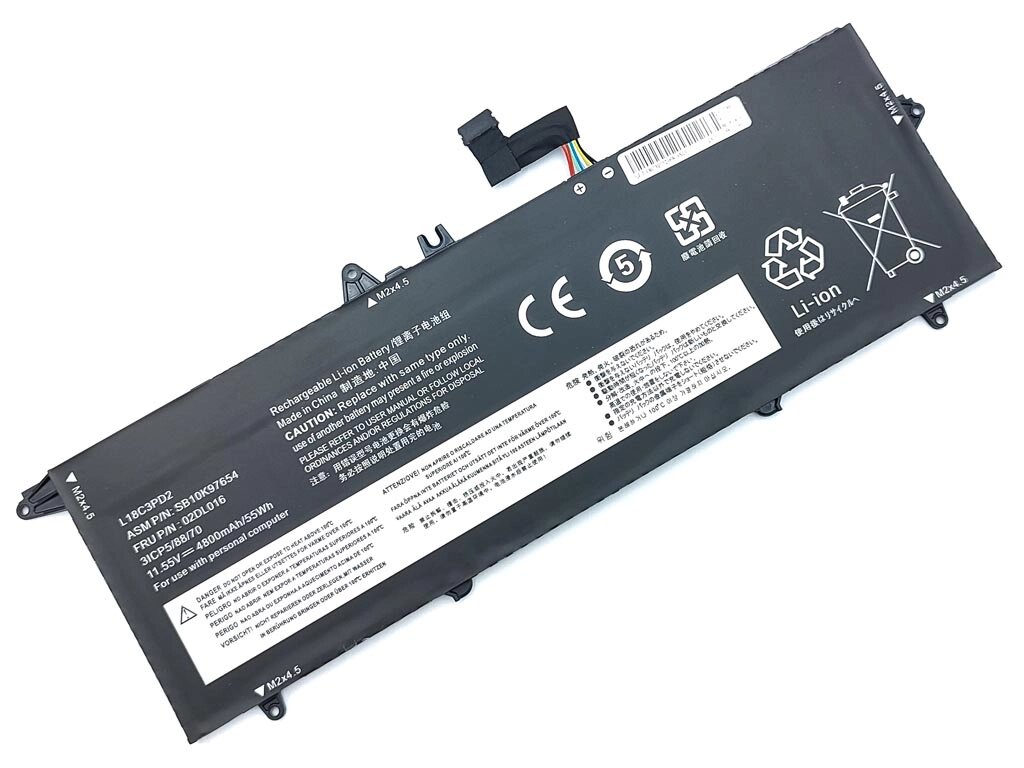 Батарея L18C3PD2 для Lenovo ThinkPad T14S T490S T495S L18C3PD1 L18M3PD1 (11.55V 4800mAh 55.4Wh) від компанії Інтернет-магазин aventure - фото 1