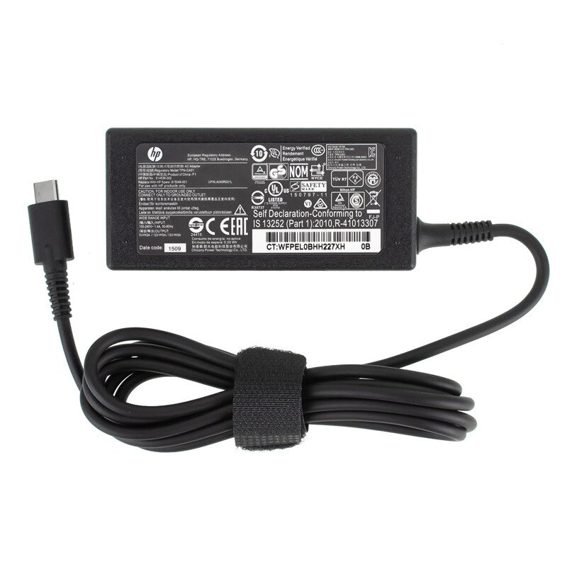 Блок живлення для ноутбука HP USB-C 45W (15V/3A, 12V/3A, 5V/2A), USB3.1/Type-C/USB-C, black (без кабелю!) від компанії Інтернет-магазин aventure - фото 1