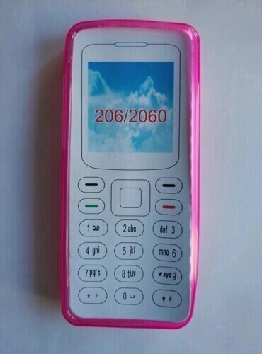 Чохол-бампер силіконовий Nokia 206/2060 рожевий від компанії Інтернет-магазин aventure - фото 1