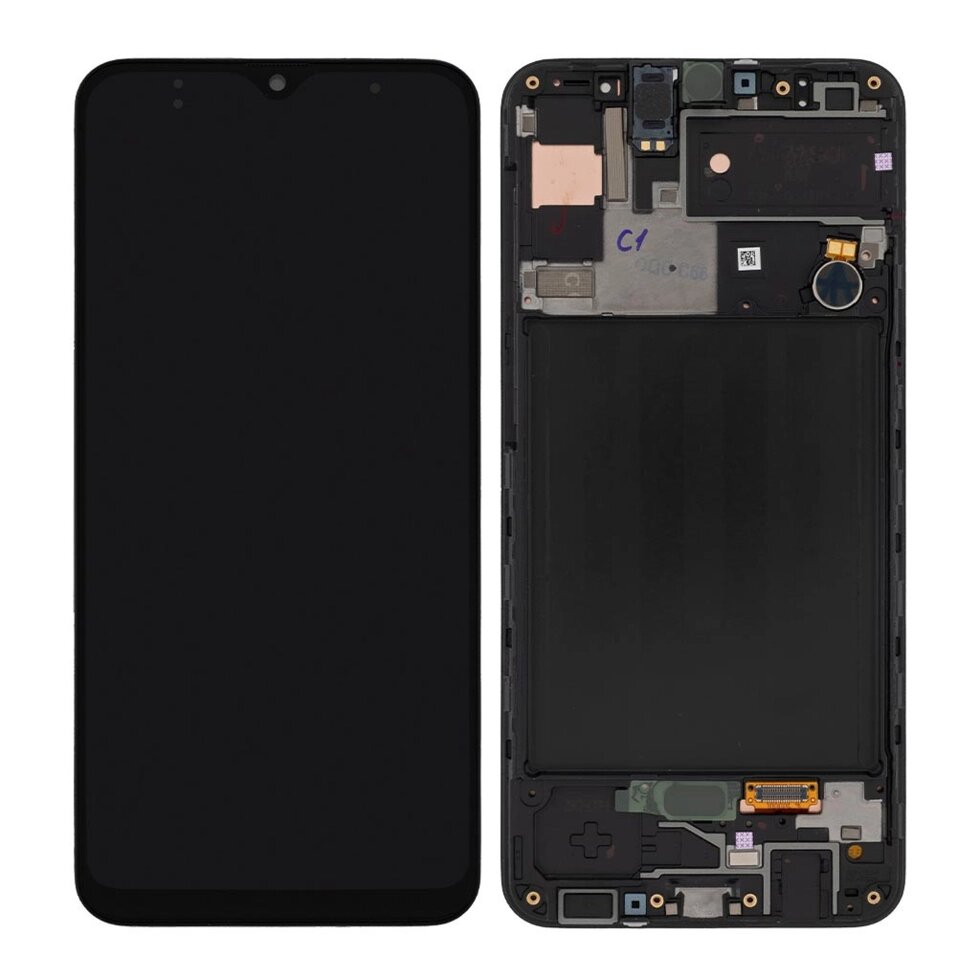 Дисплей Samsung A307F Galaxy A30s OLED з сенсором чорний + рамка від компанії Інтернет-магазин aventure - фото 1