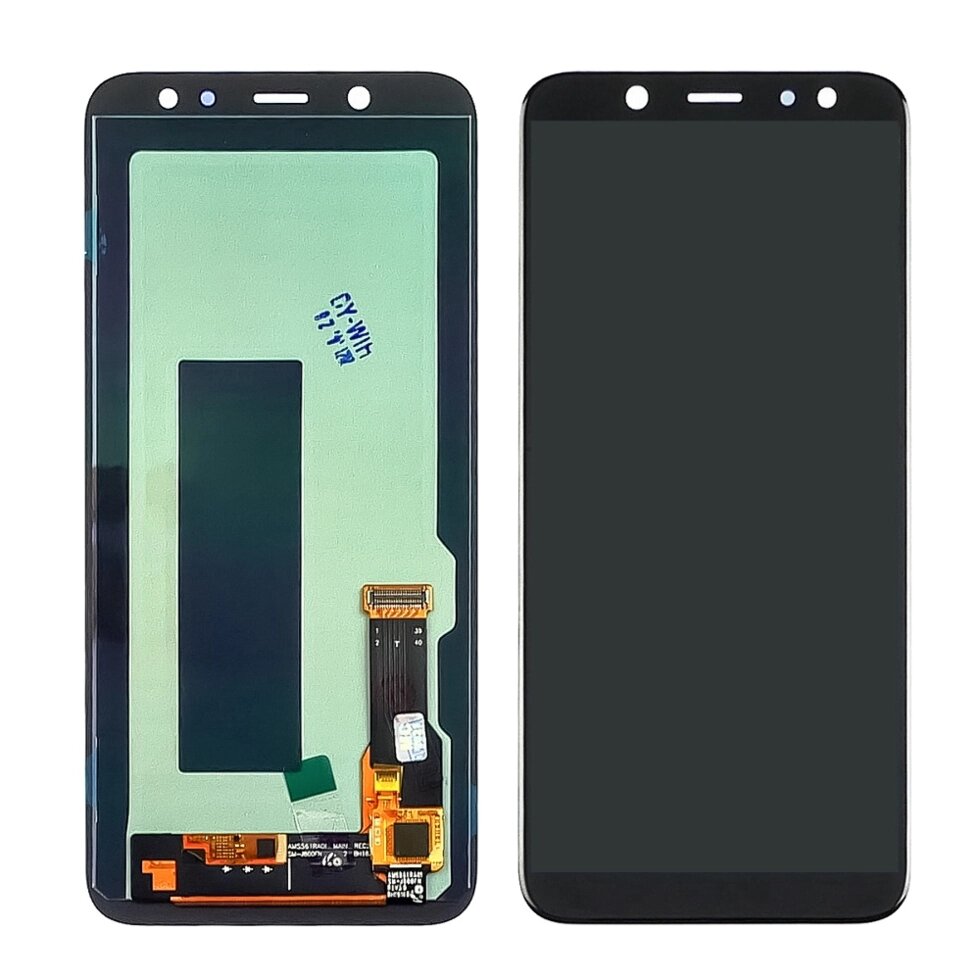 Дисплей Samsung A600F Galaxy A6 2018 OLED (Small LCD) з сенсором чорний від компанії Інтернет-магазин aventure - фото 1