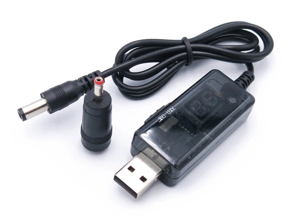 Кабель живлення - конвертер з USB 9V / 12V 10W (5.5*2.5) (3.5*1.35). Для живлення роутера від Павербанку. від компанії Інтернет-магазин aventure - фото 1