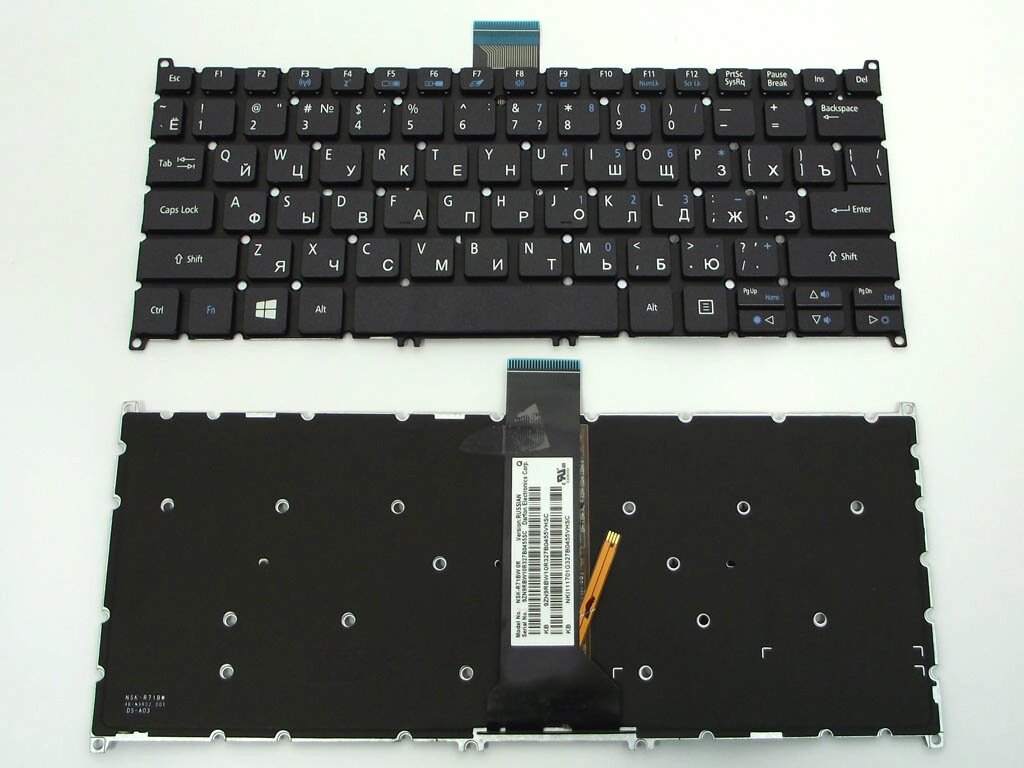 Клавіатура для ACER Aspire V5-122P, V5-132P, V3-371, E3-111, E3-112, V5-121, V5-131 (RU Black без рамки з від компанії Інтернет-магазин aventure - фото 1