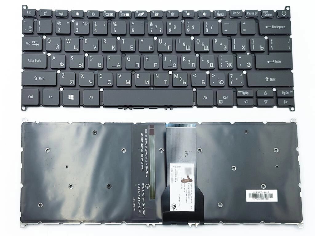 Клавіатура для Acer Spin 5 SP513-52, SP513-52N, SP513-53N, SPIN 3 SP313-51N, SP314-51 (RU Black без рамки з підсвіткою). від компанії Інтернет-магазин aventure - фото 1