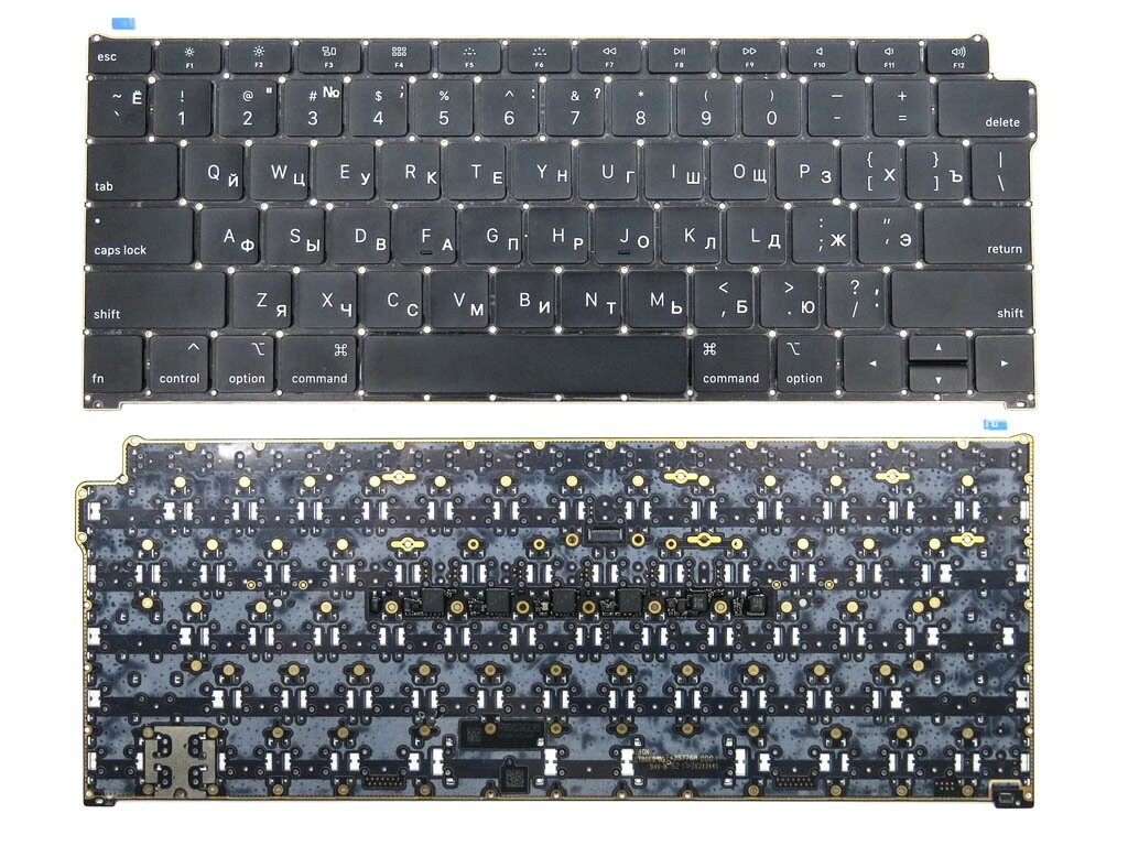 Клавіатура для Apple A1932 Macbook Air (2018) (RU BLACK, Горизонтальний Enter з підсвічуванням). ORIGINAL від компанії Інтернет-магазин aventure - фото 1