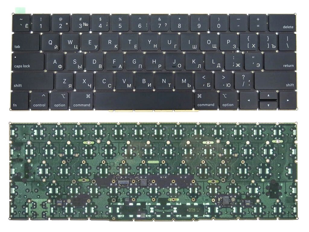 Клавіатура для Apple A1989, A1990 MacBook Pro 13, 15 Retina (2018) Touch Bar (RU BLACK, Горизонт. Enter з підсів від компанії Інтернет-магазин aventure - фото 1