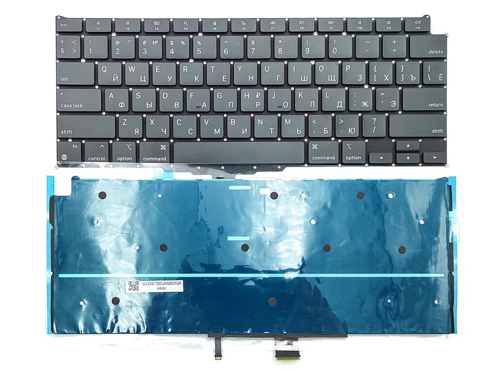 Клавіатура для APPLE A2337 MacBook Air 13" (2020, 2021) (RU, Small Enter з підсвіткою) від компанії Інтернет-магазин aventure - фото 1