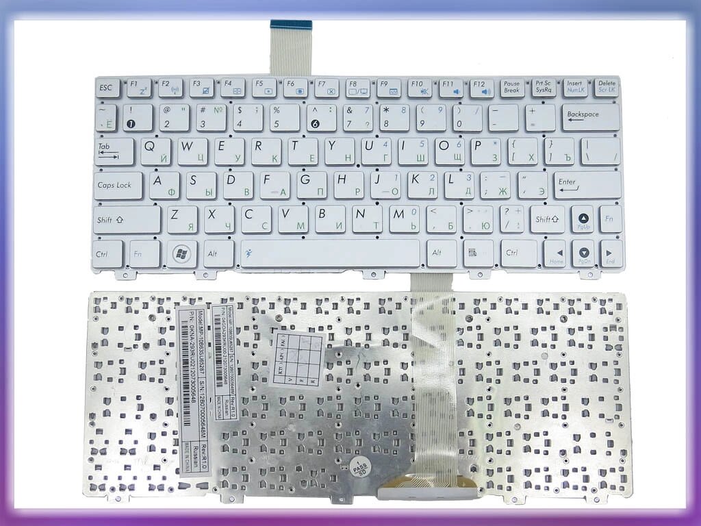 Клавіатура для ASUS EEE PC 1025C, 1025CE, 1015, X101, X101C, X101CH (RU Silver без рамки). від компанії Інтернет-магазин aventure - фото 1
